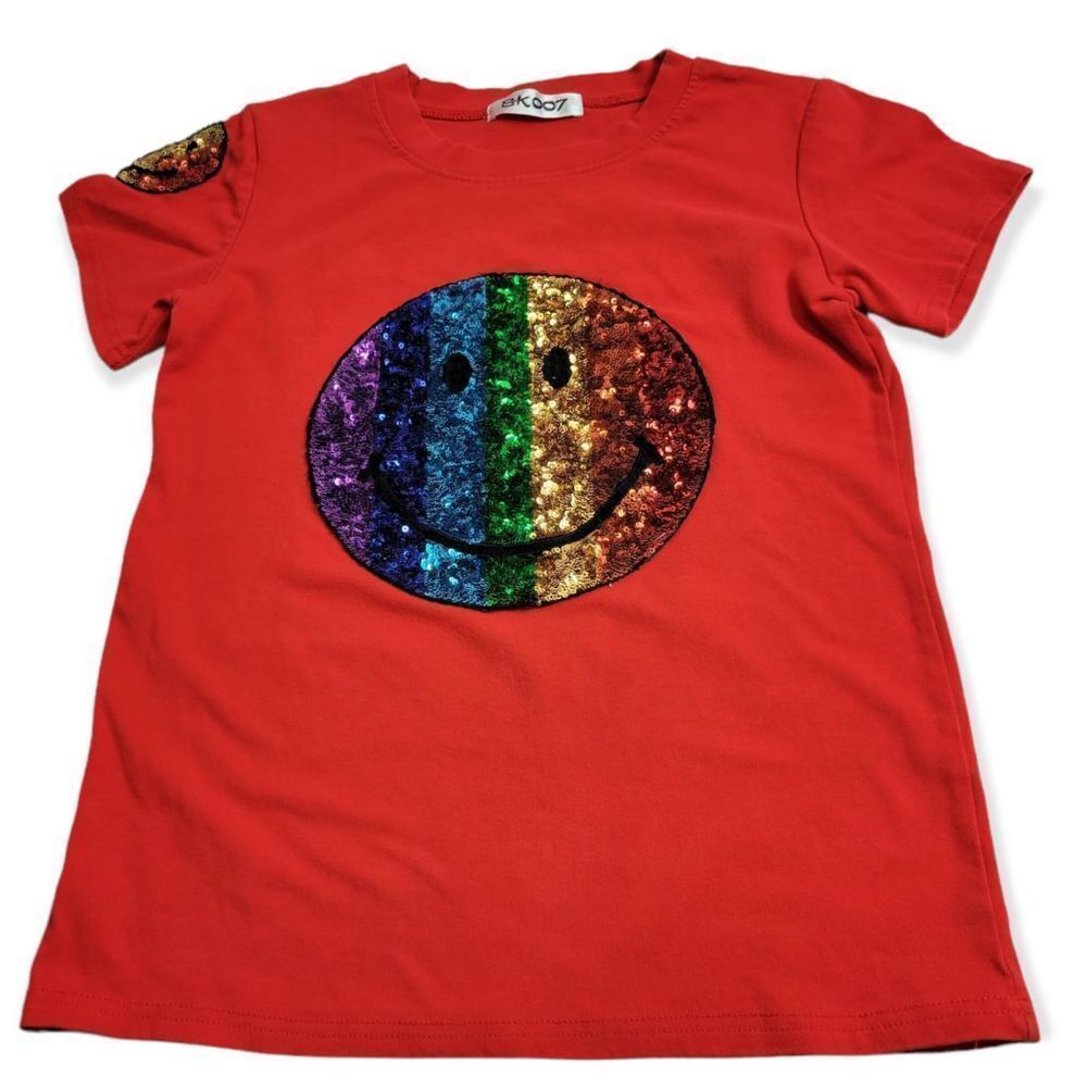 BK007 happy face Rainbow shirt XL